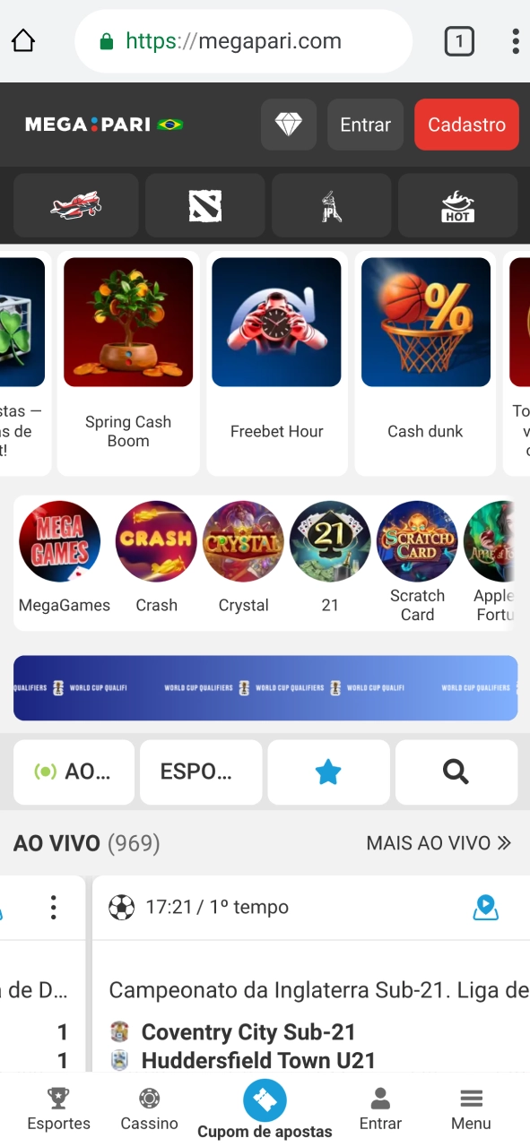 Acesse o site Megapari e comece o cadastro com rapidez e segurança.