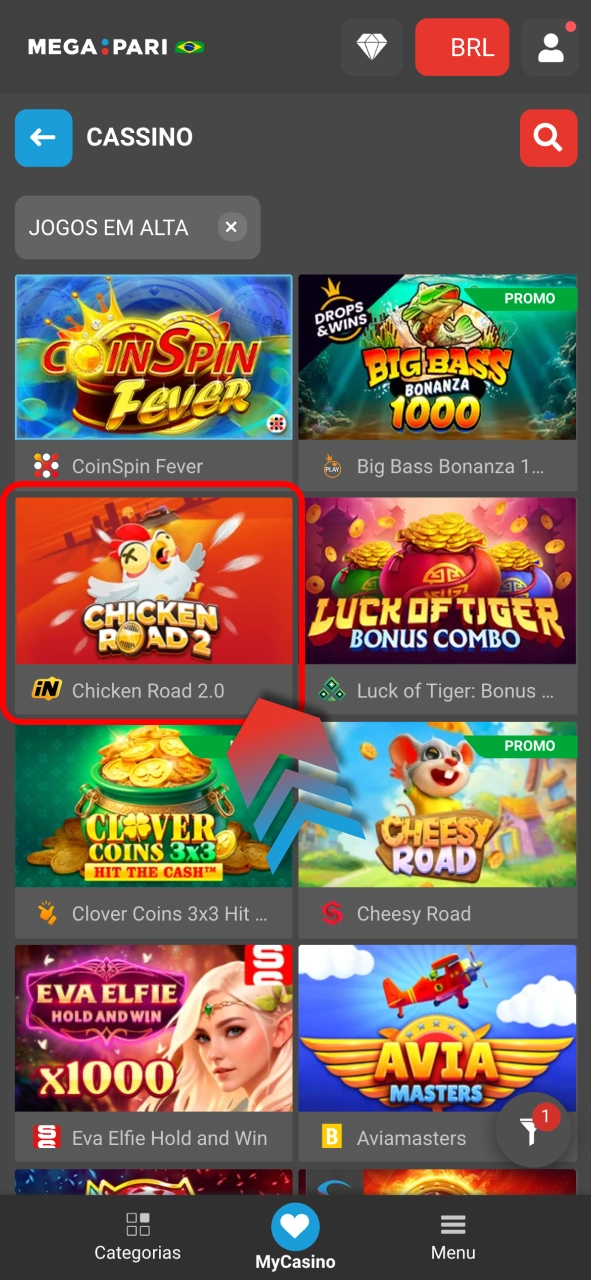 Escolha jogo na Megapari e jogue com estratégia e controle total.