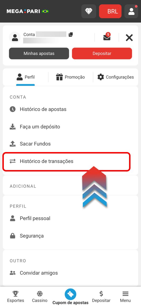 Confirme pagamento Megapari no banco e receba crédito rapidamente.