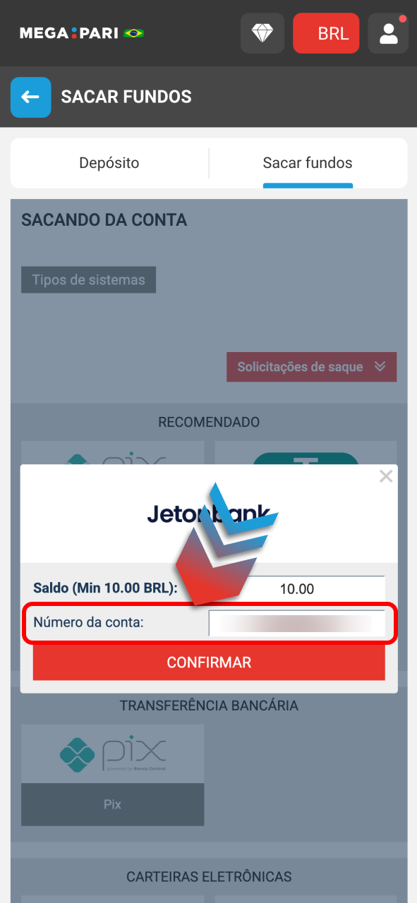 Confira dados Megapari e confirme saque com total segurança.