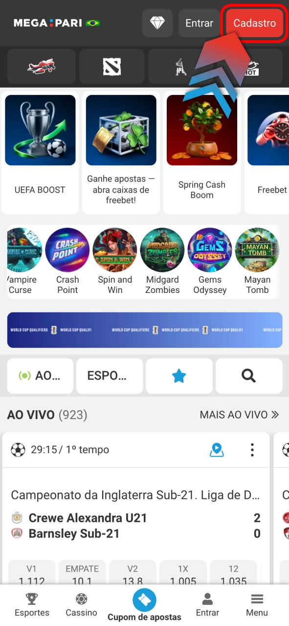 Crie conta na Megapari e comece a usar ofertas facilmente.