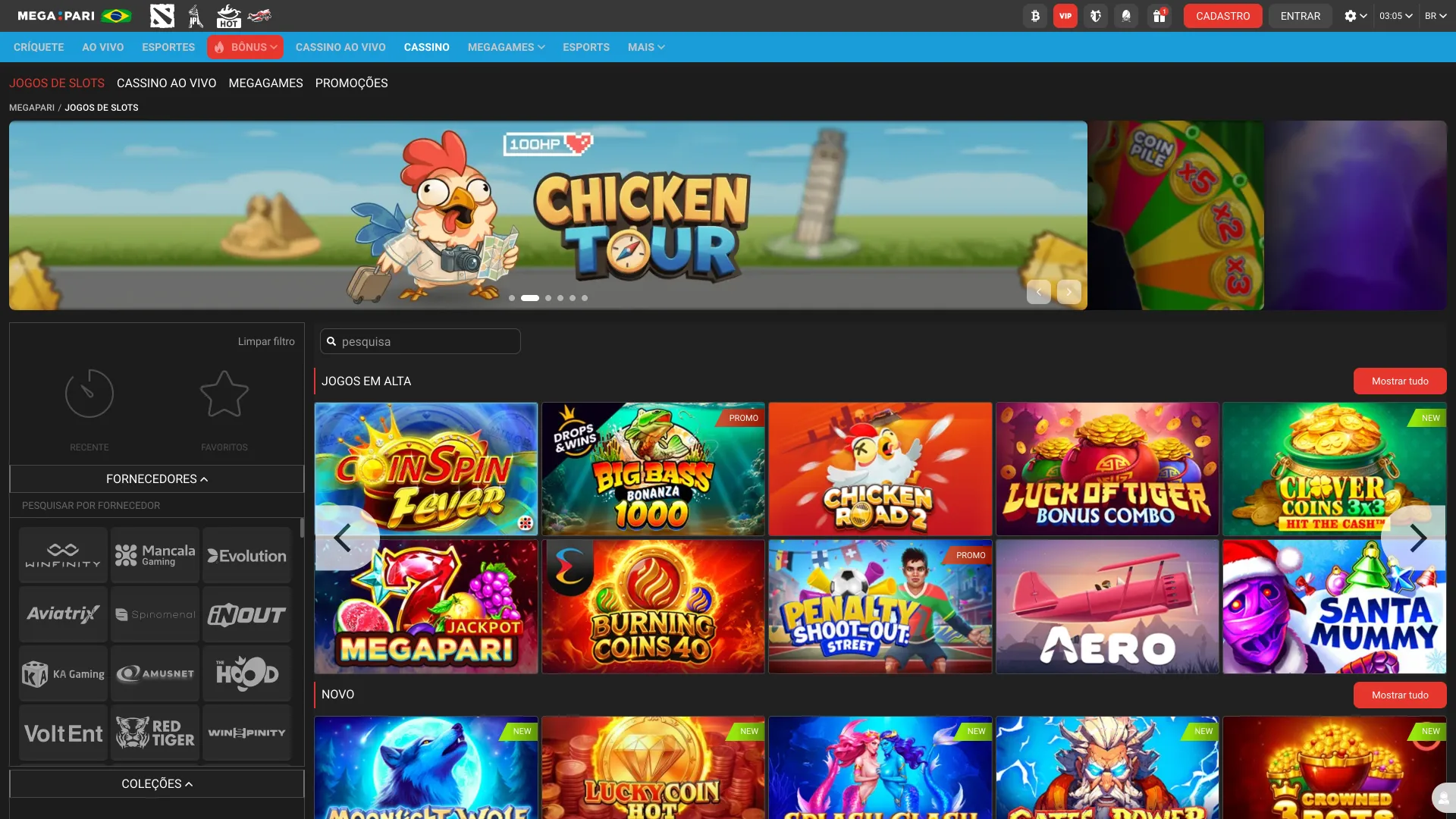 Explore cassino Megapari e aproveite experiência completa no app.