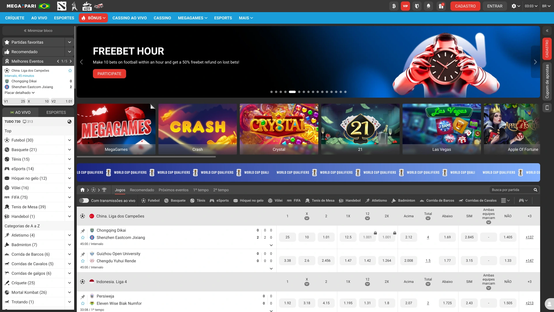 Visite o site Megapari e aproveite apostas e cassino em um só lugar.